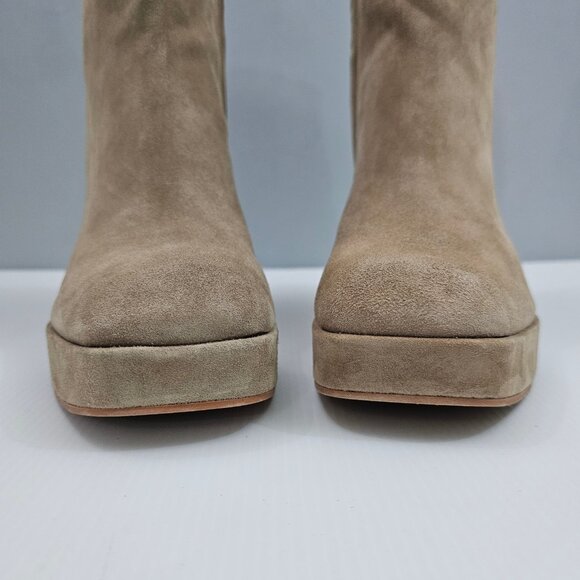 Dolce Vita Gracie Ankle Boot Womens 10 Taupe Suede Platform Block Heel Fall - Picture 7 of 15